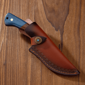 Colored Wood Blue Fire Handle Knife (Option: Knife)