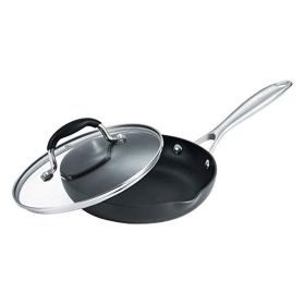 Kitchen Cookware Non-Stick Hard Anodized Frying Pan(USPS Shiping) (Type: 1 Piece, Color: Black)